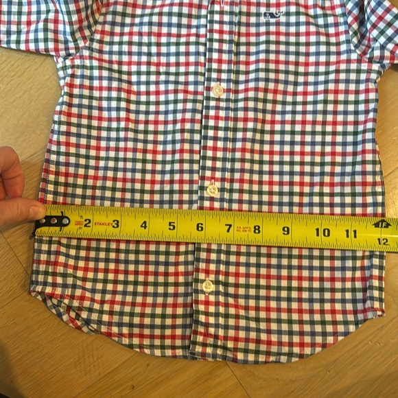 Vineyard Vines boys red, green, blue, white button down - Picture 5 of 6
